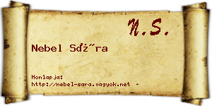 Nebel Sára névjegykártya